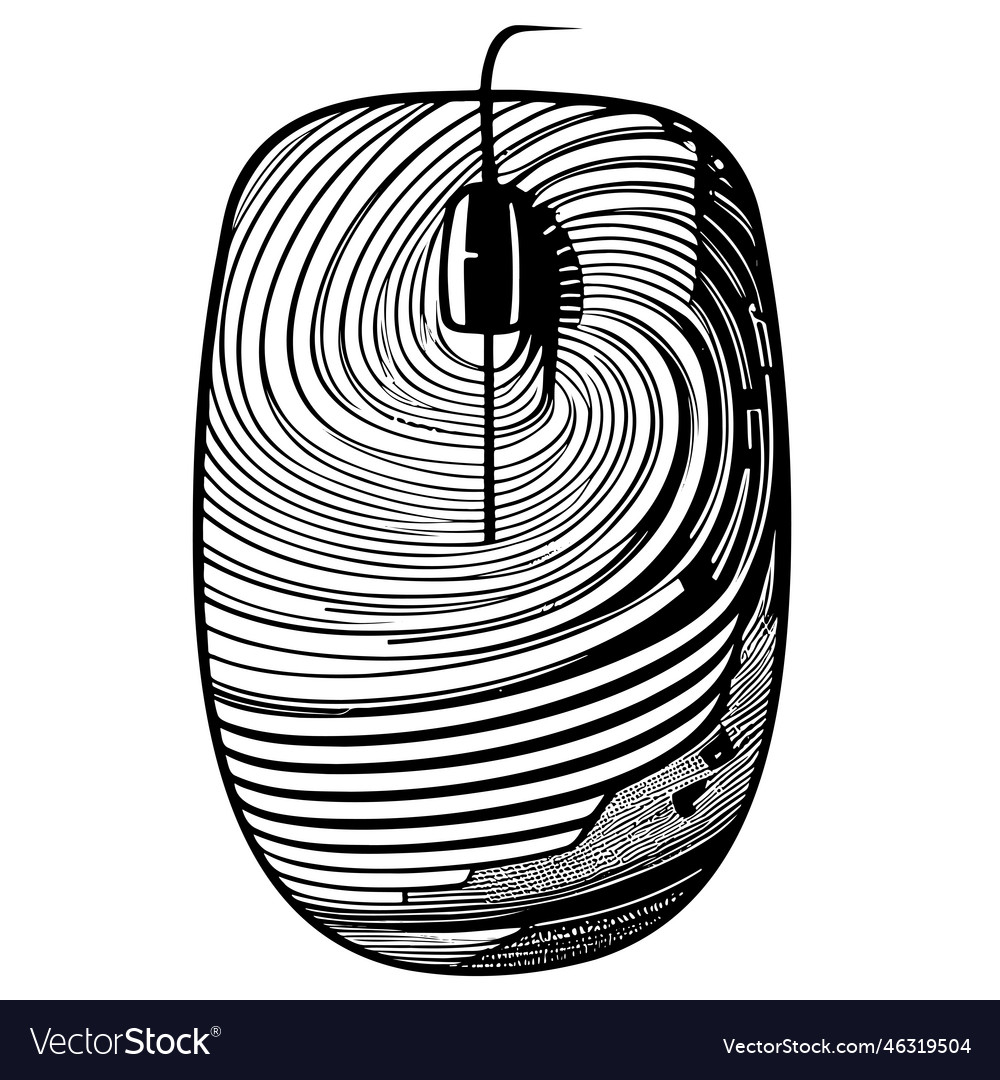 Hand Drawn Computer Mouse Sketch