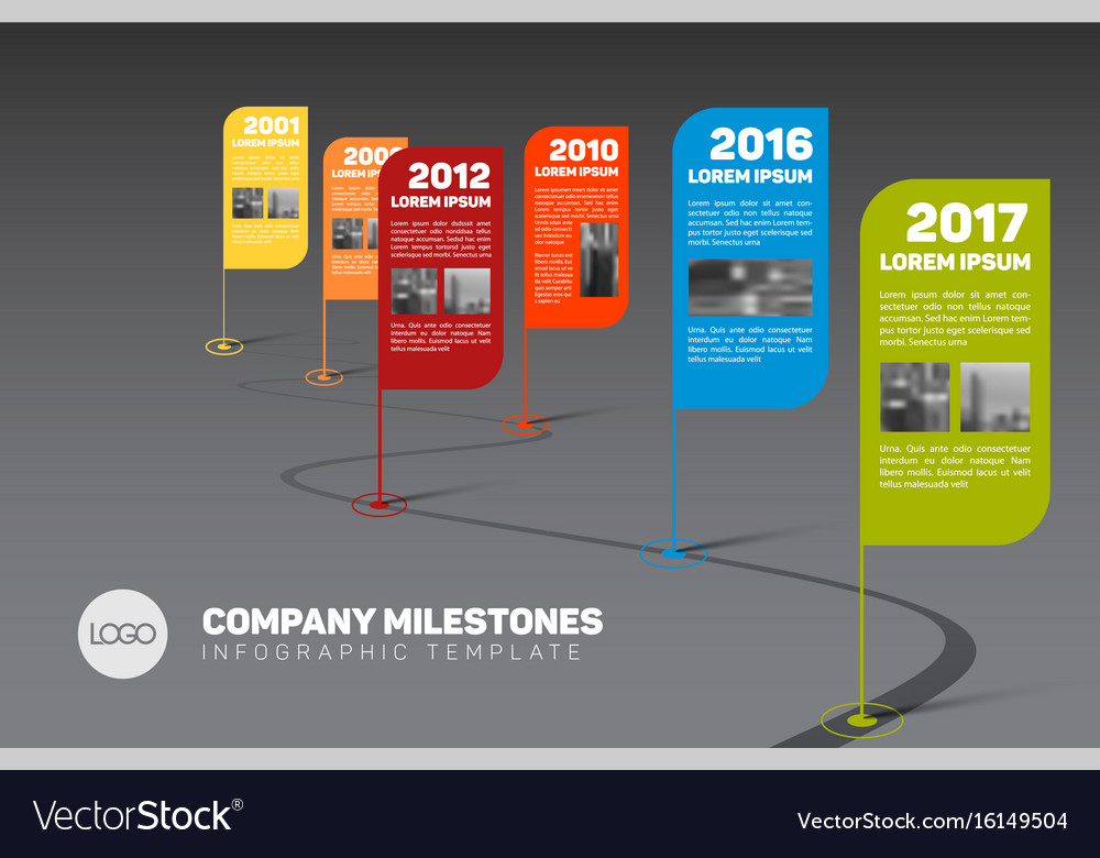 Infographic company milestones timeline template Vector Image