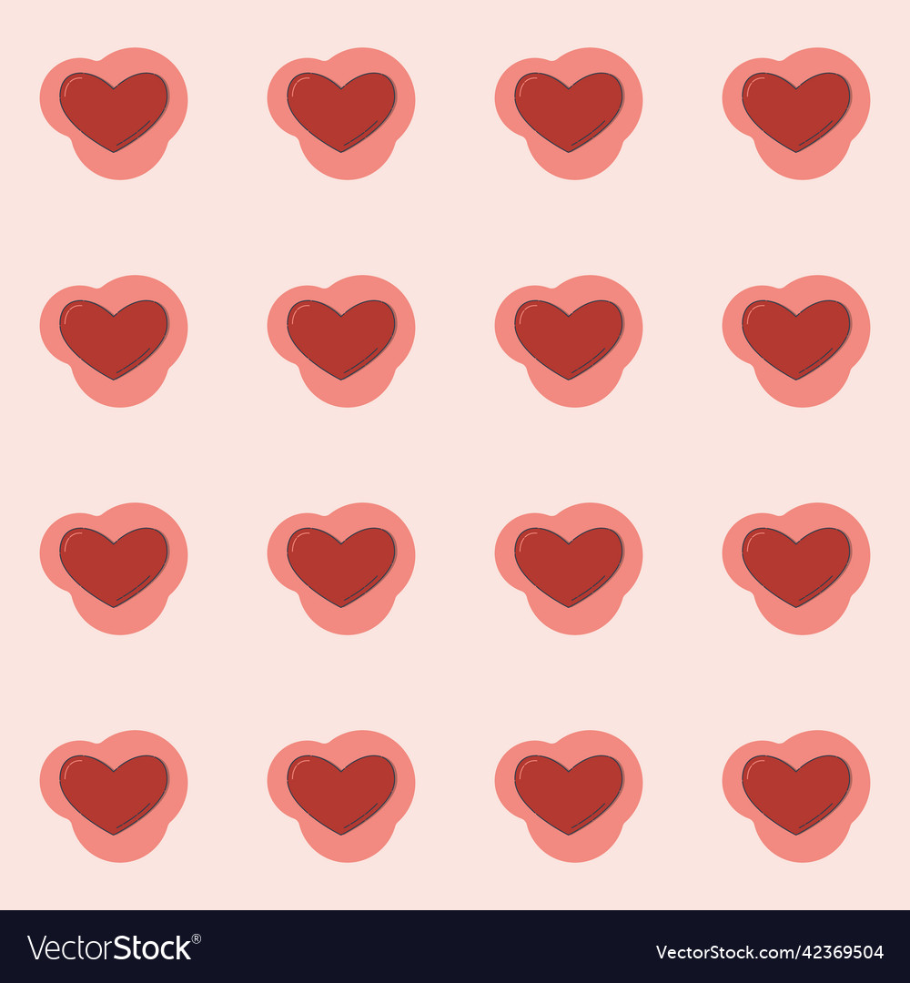 Line art seamless pattern in the form of a red