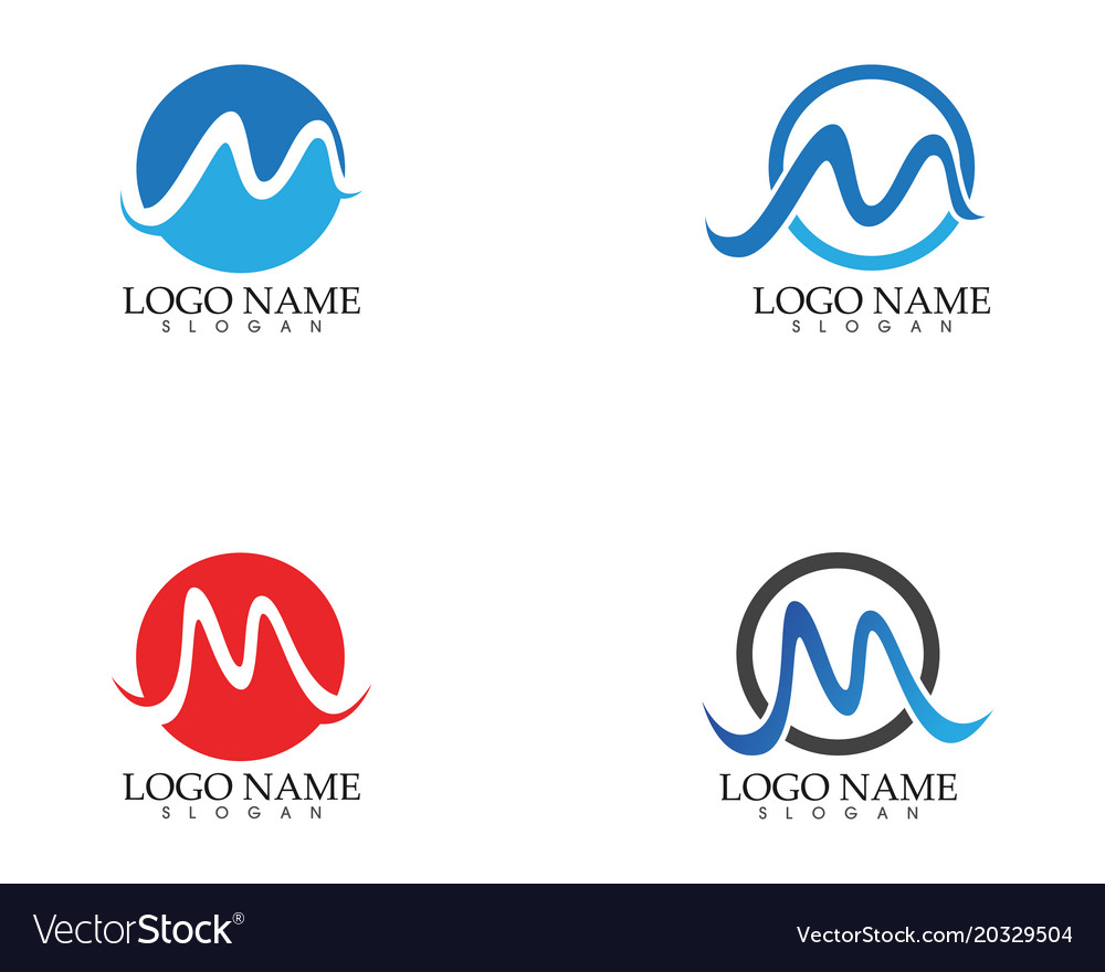 M letter wave logo template Royalty Free Vector Image