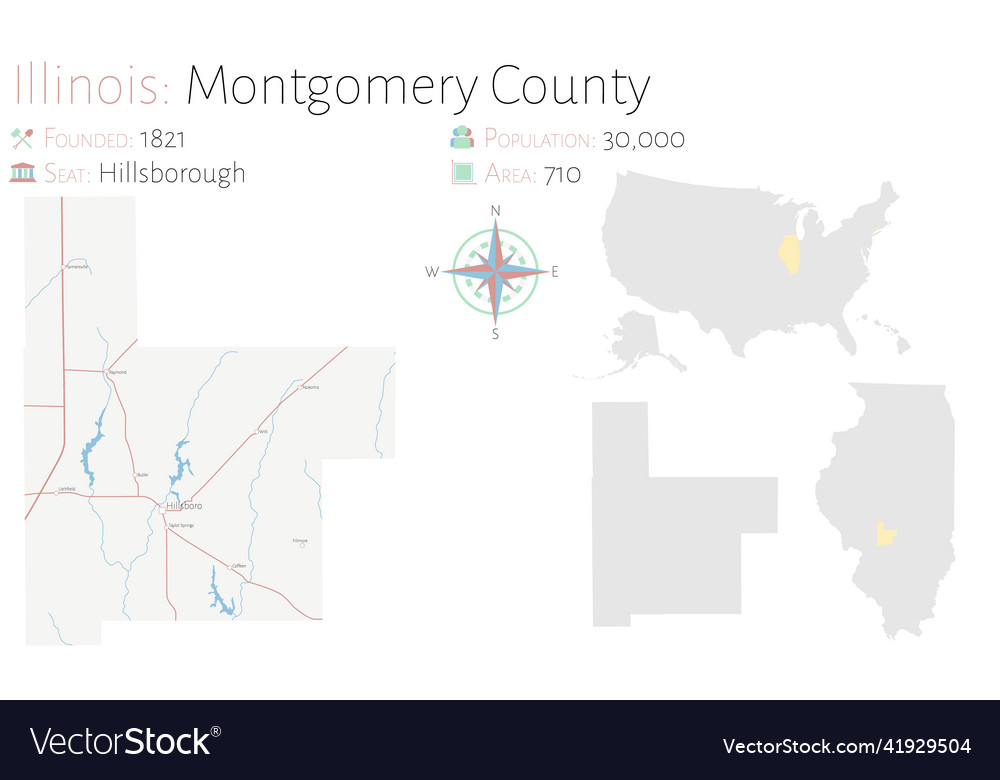 Map of montgomery county in illinois