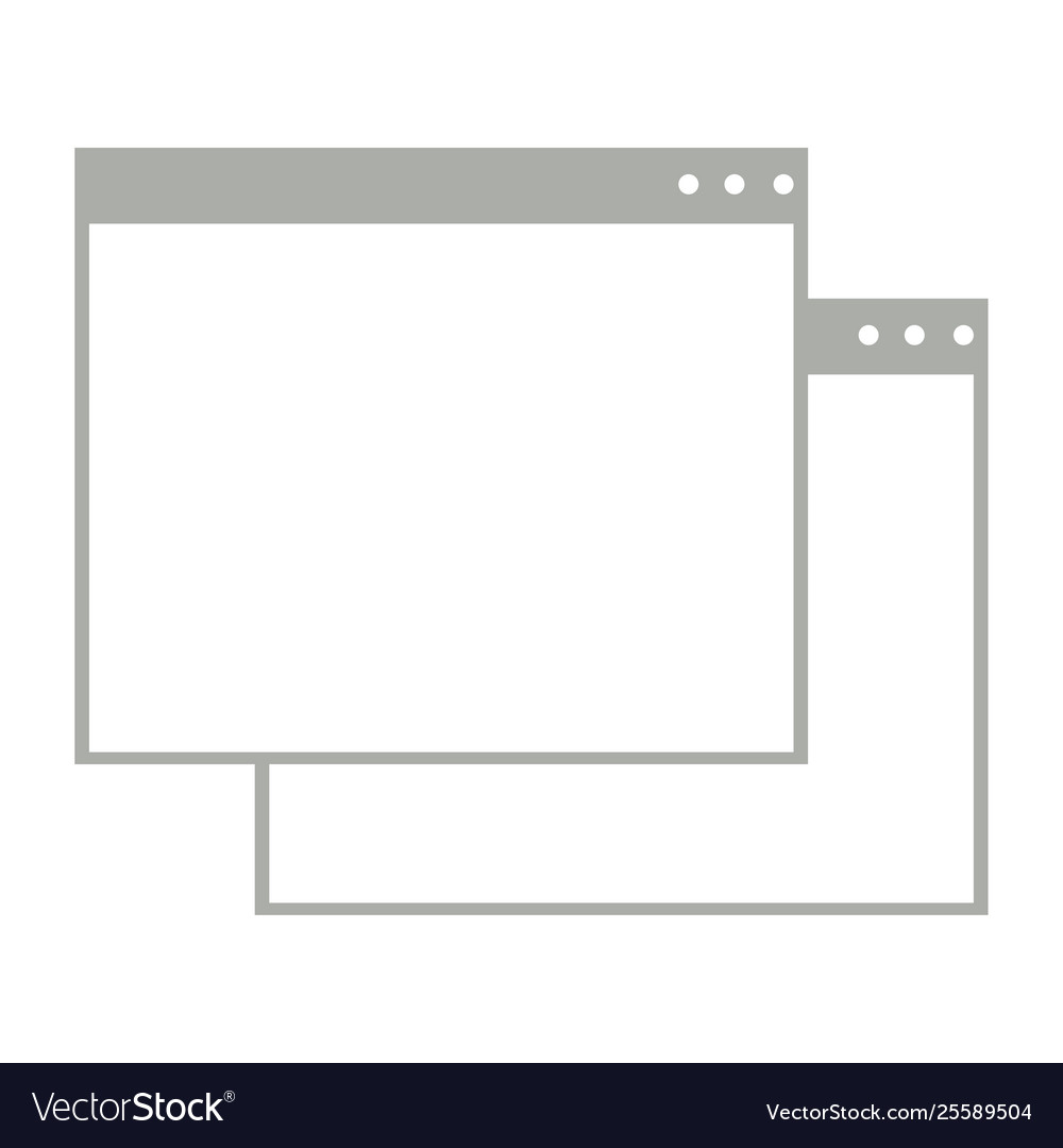 Pair empty browser windows on white background