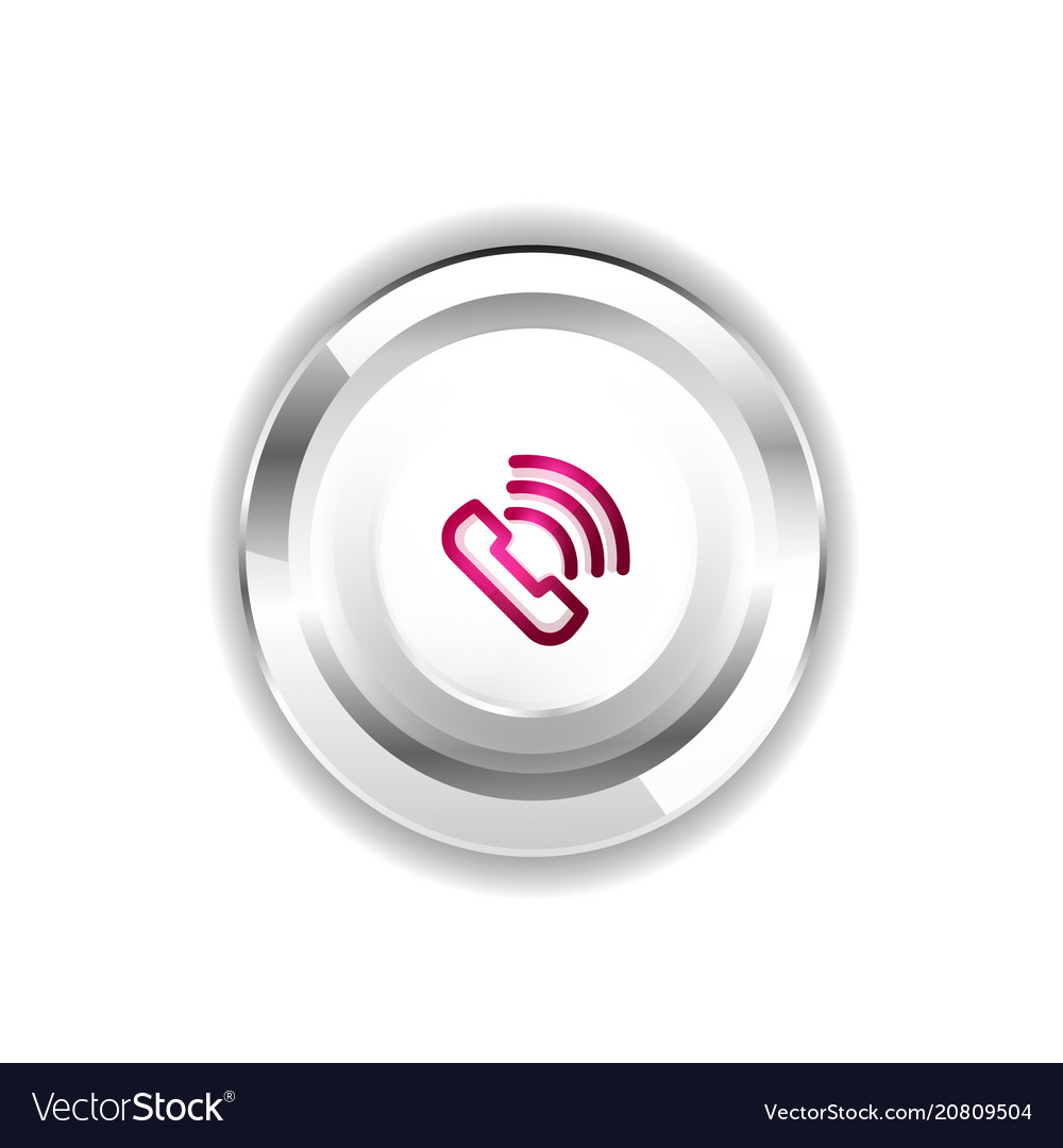 Phone button call support idea vector image Phone button call support idea