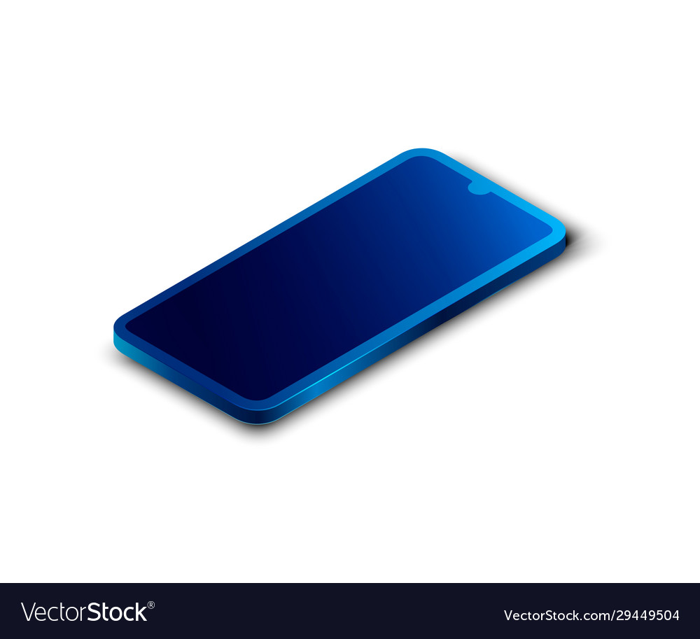 Realistic perspective isometric phone vector image Realistic perspective isometric phone