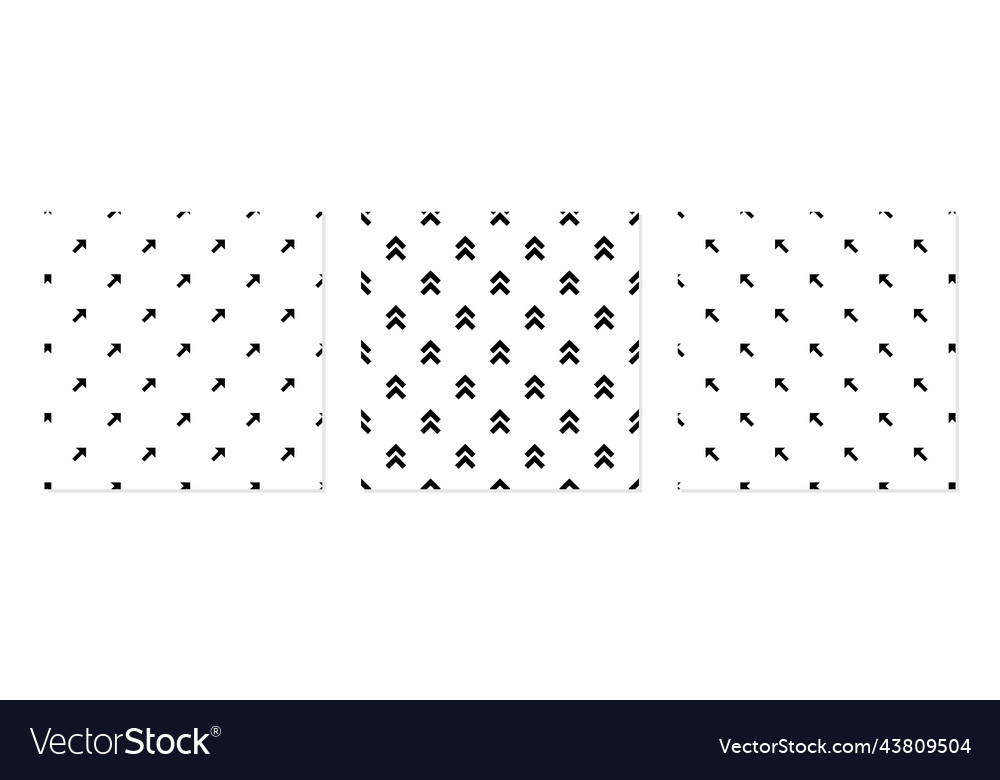 Set collection of three patterns with arrows