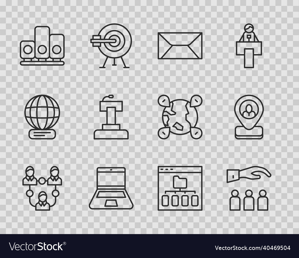 Set line project team base boss with employee vector image Set line project team base boss with employee
