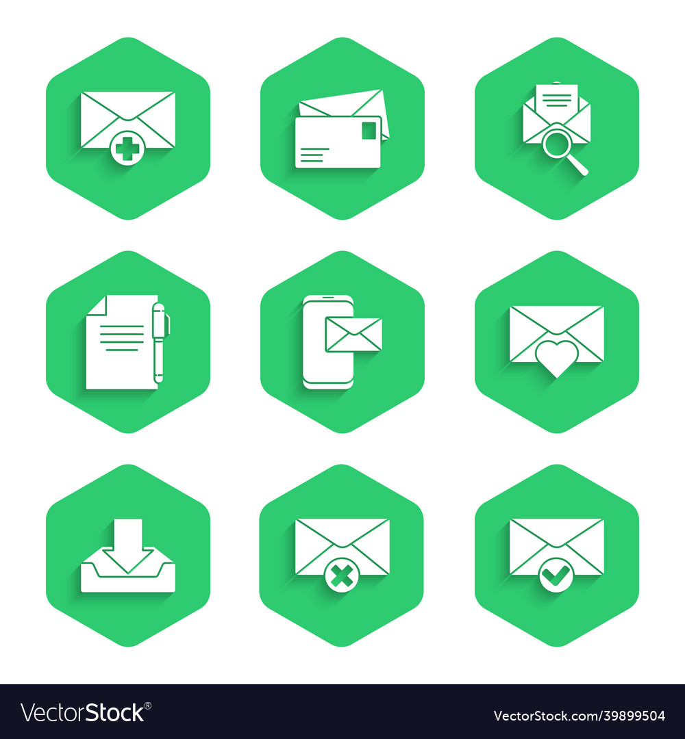 Set mobile and envelope delete check vector image Set mobile and envelope delete check