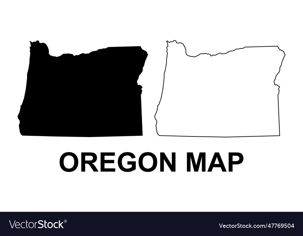 Set of oregon map united states of america flat Vector Image