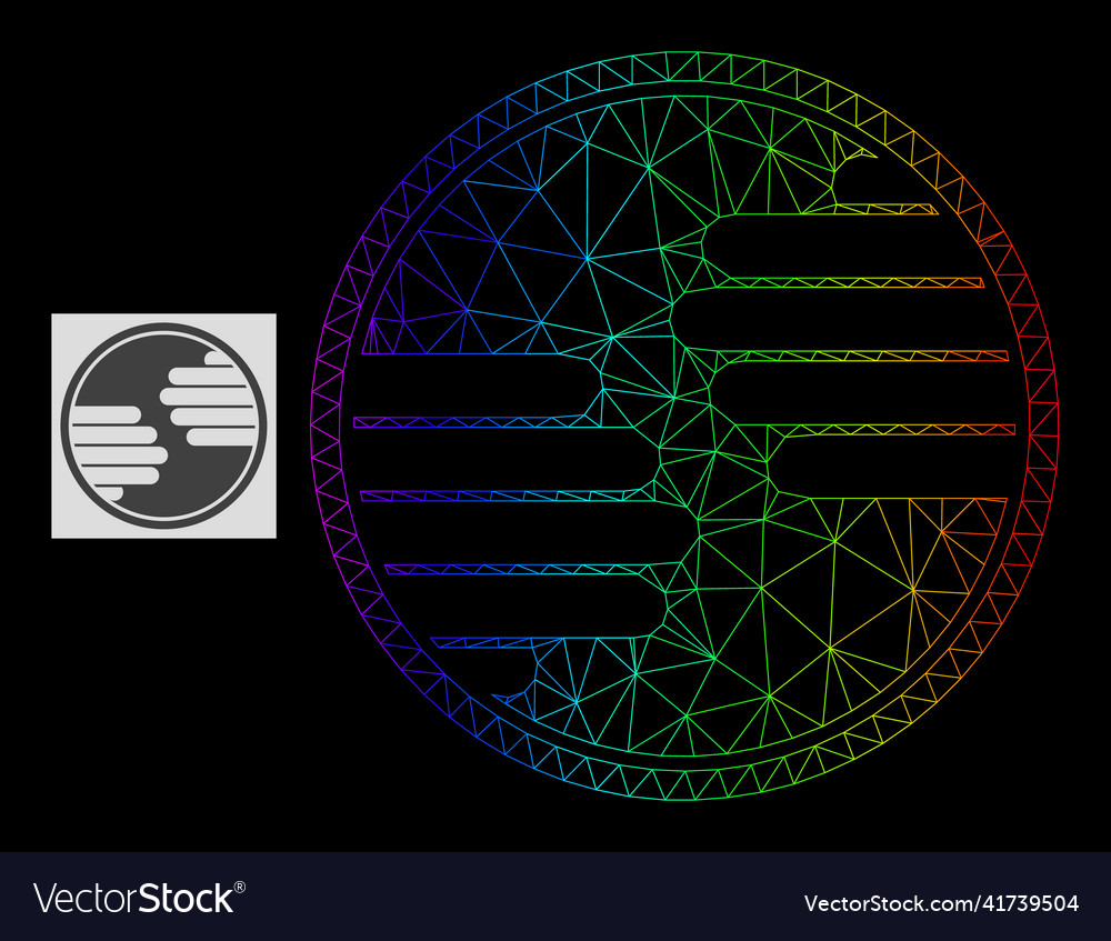 Spectrum gradiented polygonal network hands circle vector image Spectrum gradiented polygonal network hands circle