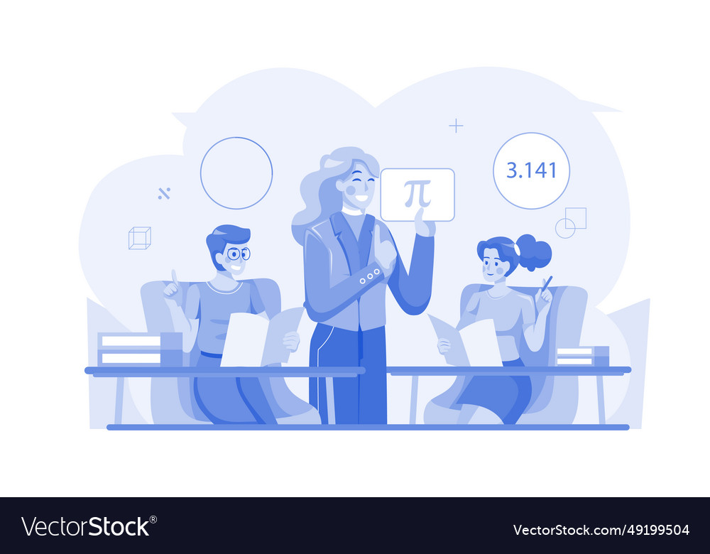 Student attending maths class Vector Image Student attending maths class