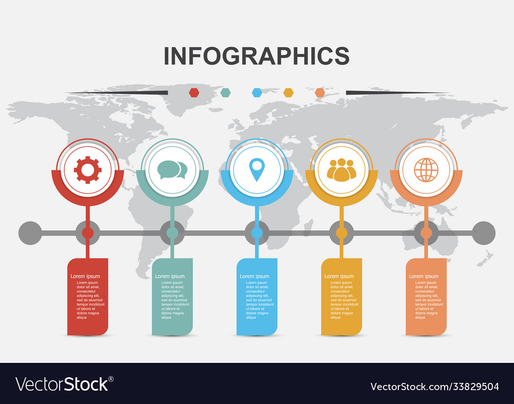 Timelines infographic design template with 5 Vector Image