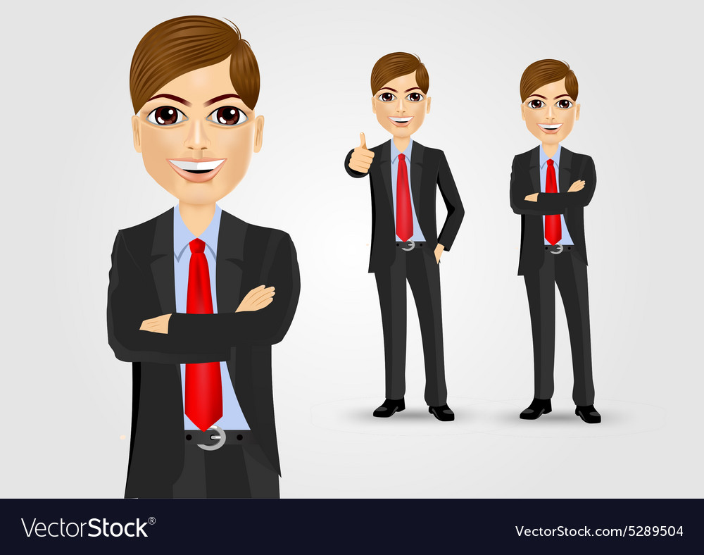 Young businessman with crossed arms