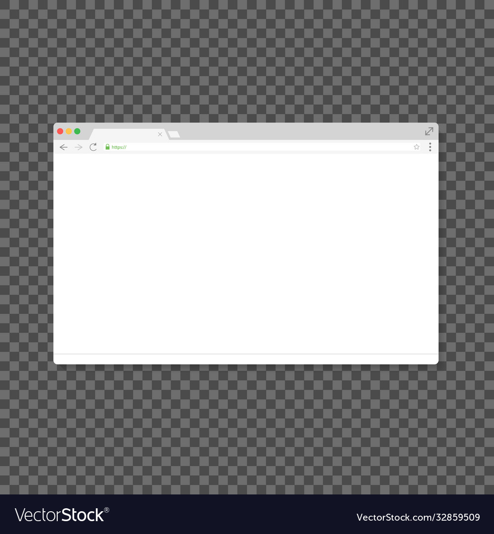 Browser window white empty template mockup Vector Image Browser window white empty template mockup