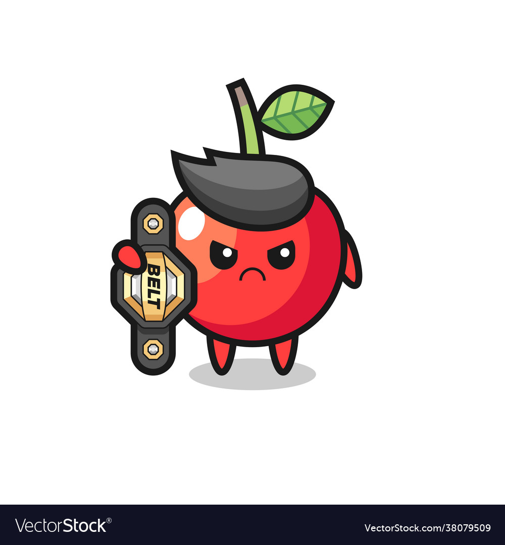 Cherry mascot character as a mma fighter