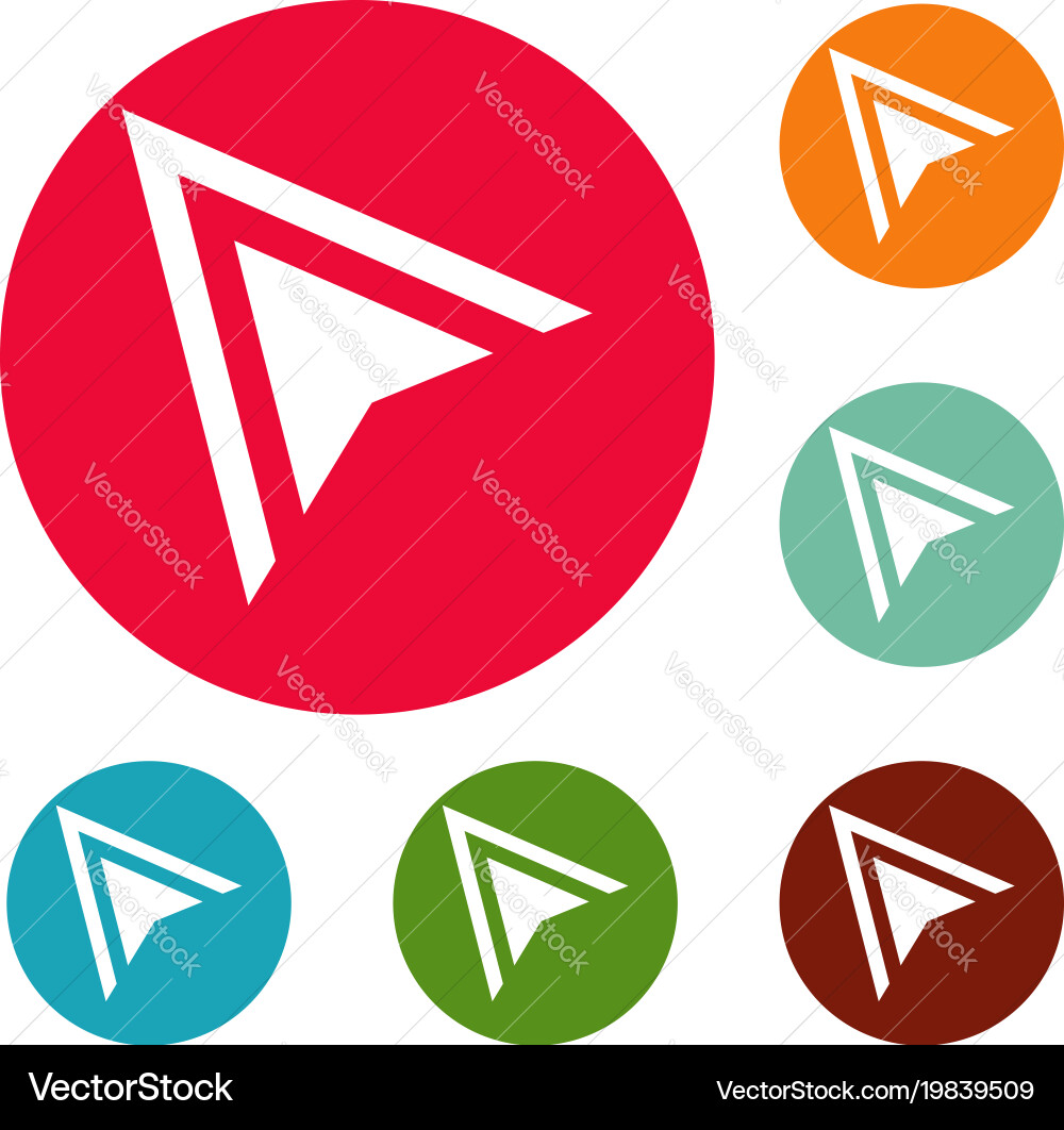 Cursor element icons circle set Royalty Free Vector Image