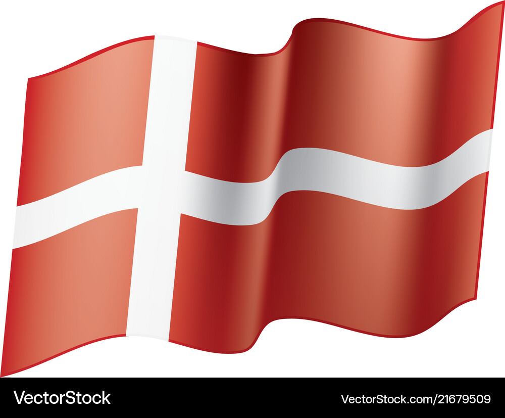 Denmark flag Royalty Free Vector Image - VectorStock