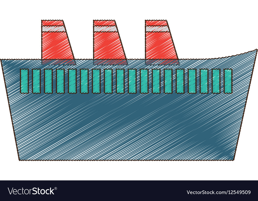 Drawing cruise ship travel maritime