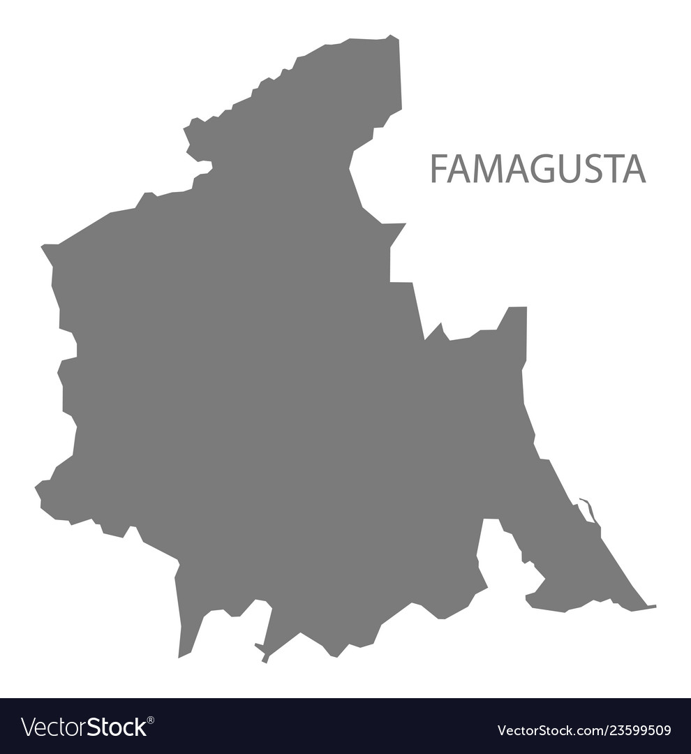 Famagusta northern cyprus map grey Royalty Free Vector Image