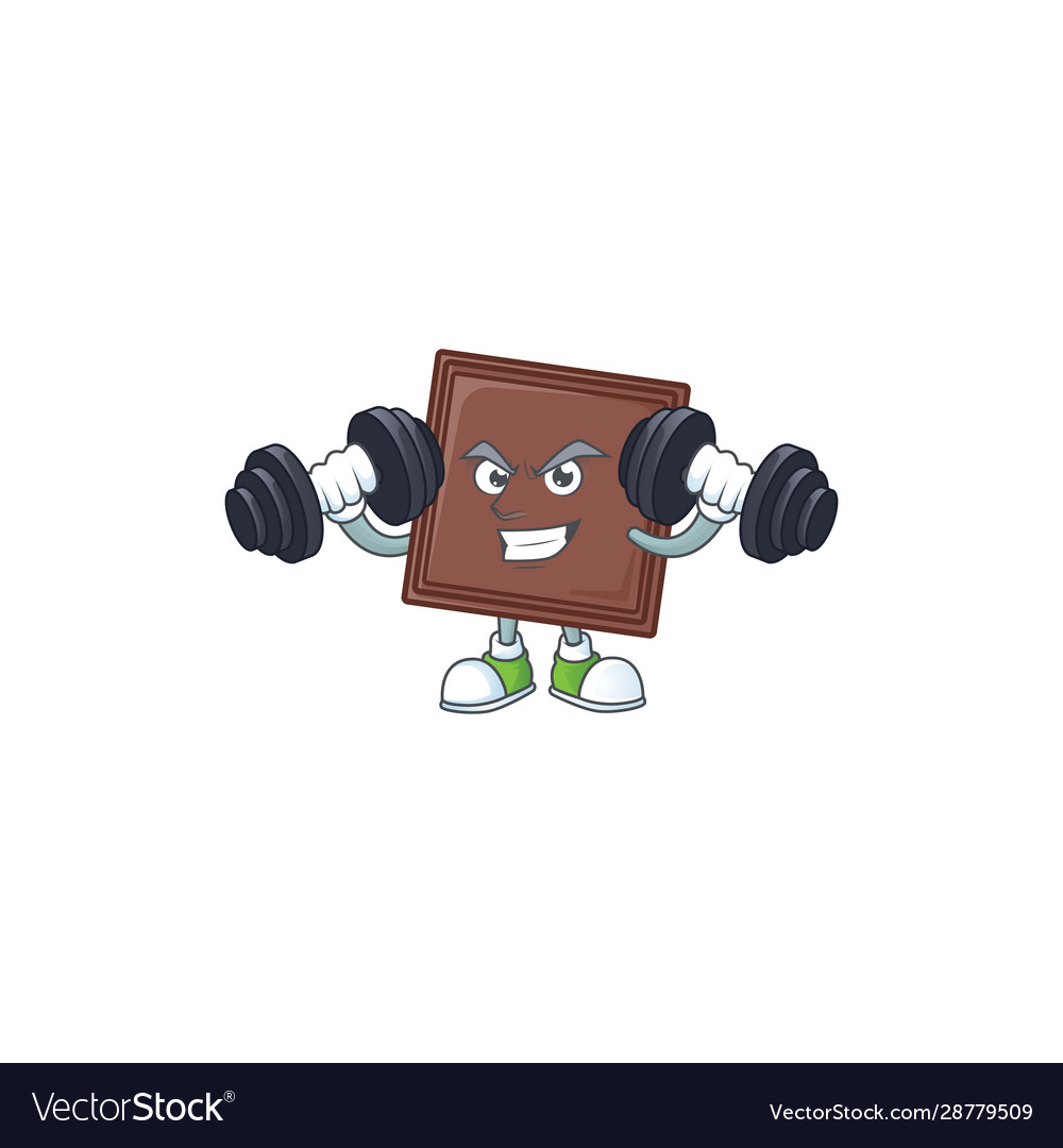 Fitness exercise one bite chocolate bar mascot