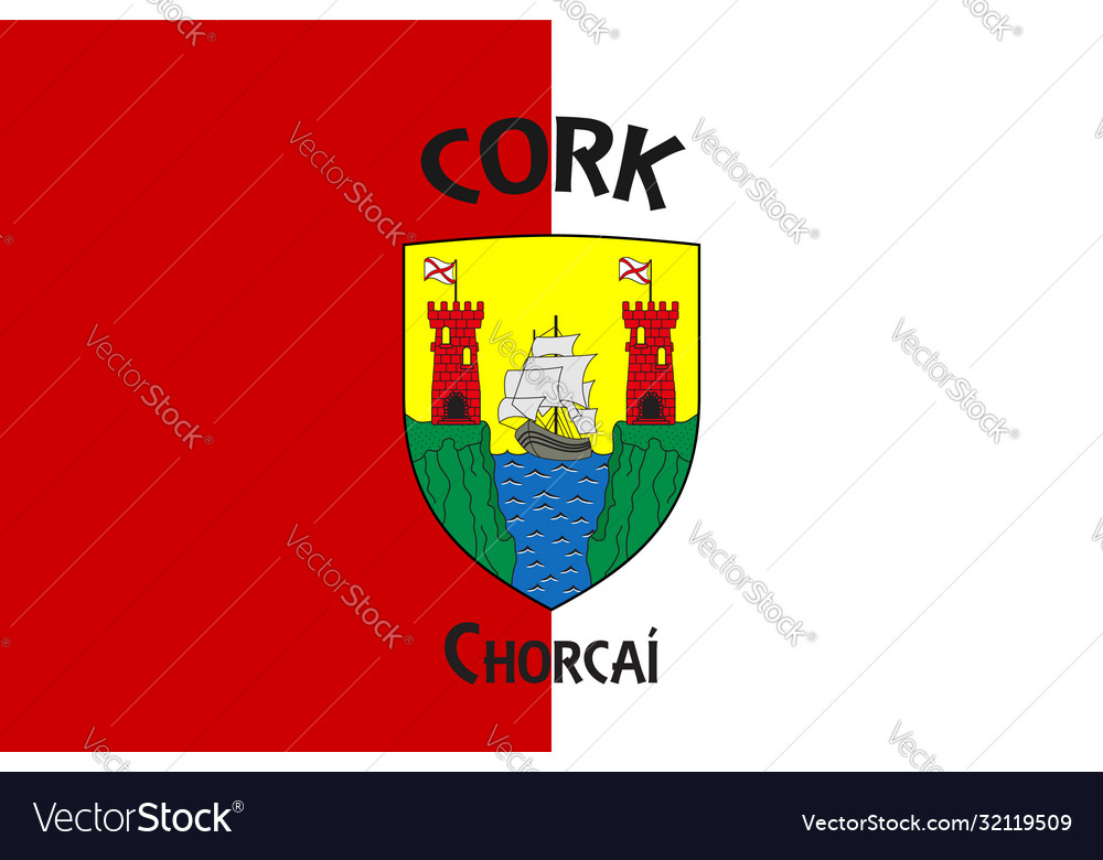 Flag county cork in munster ireland