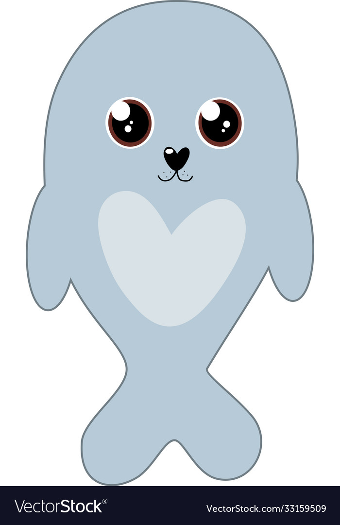 Little seal children s drawing vector image Little seal children s drawing