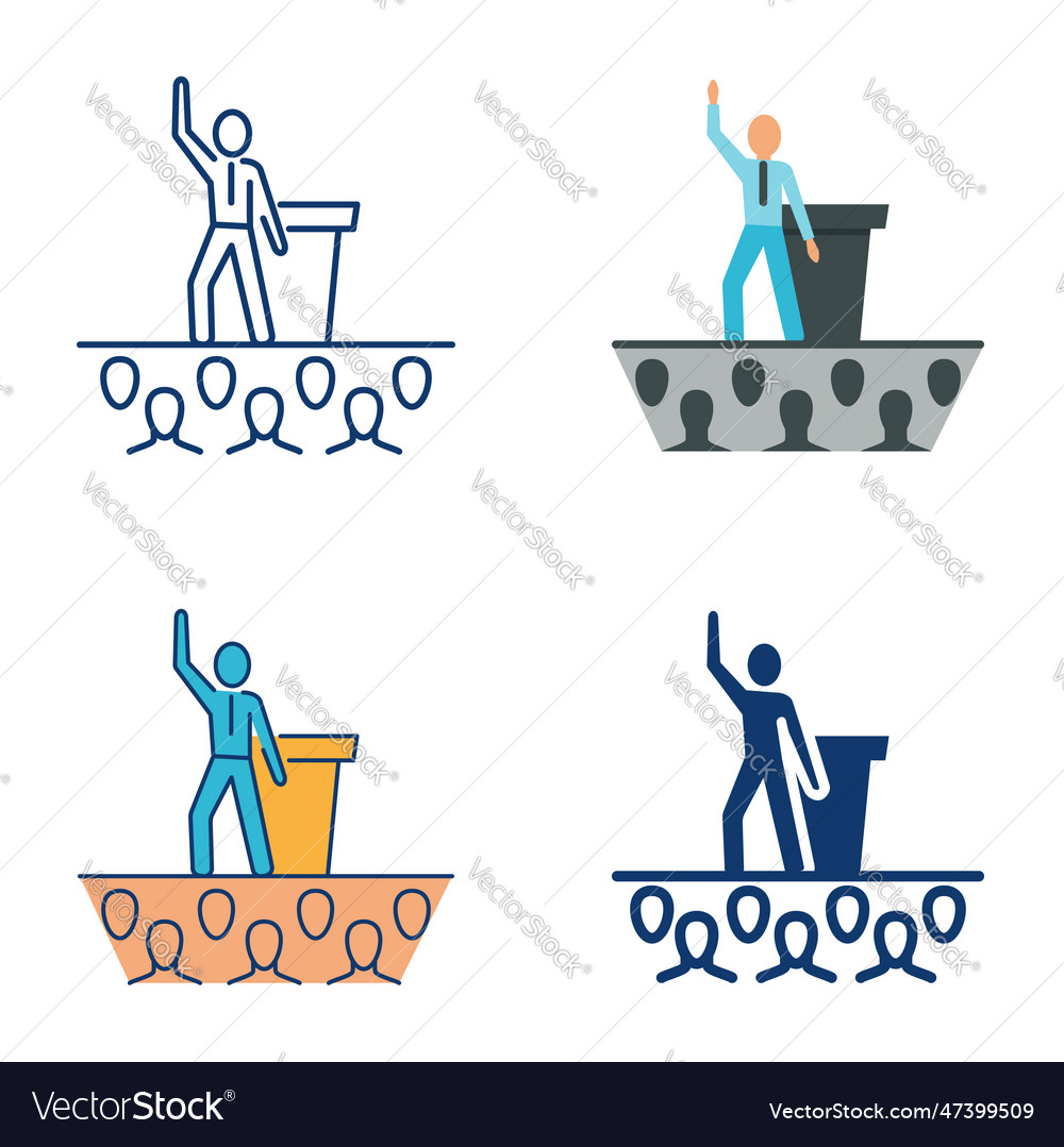 Man with a speech icon set Vector Image Man with a speech icon set