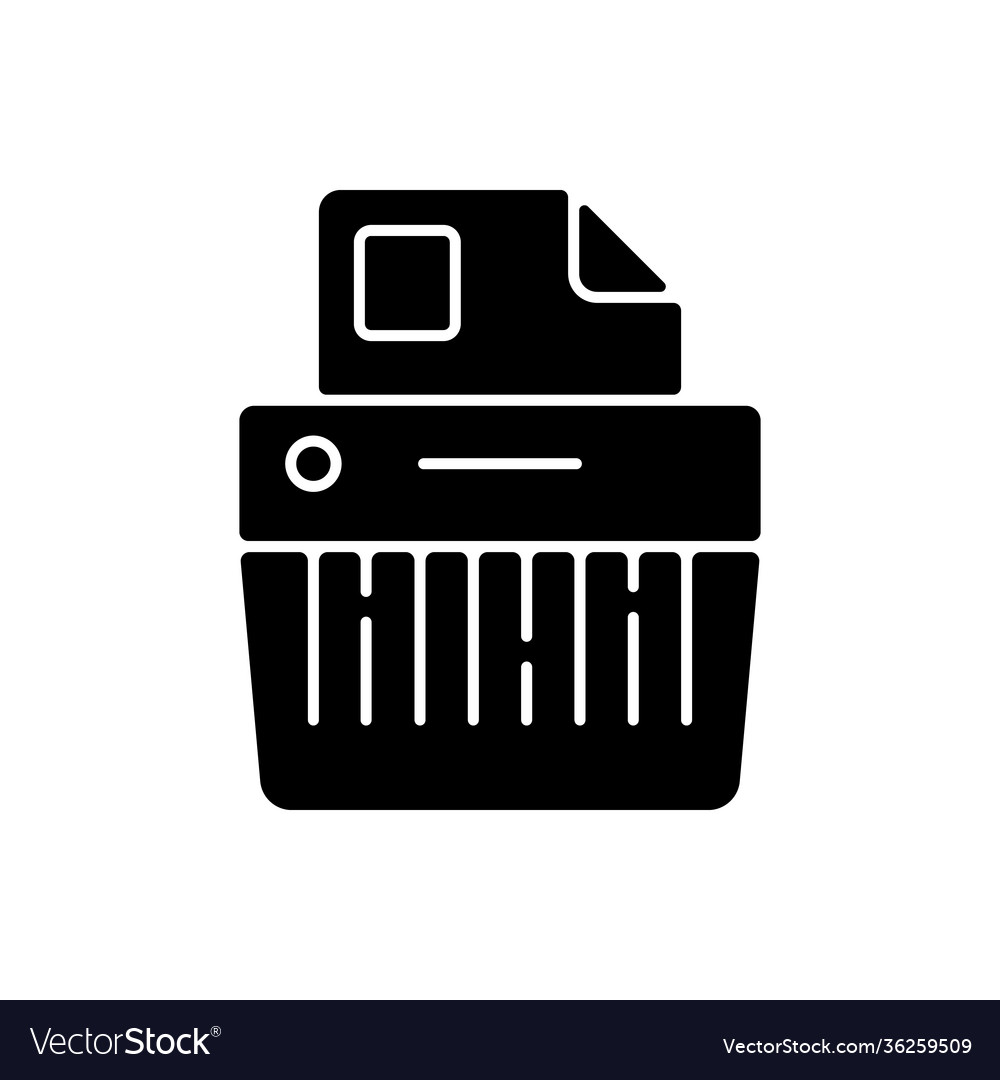 Paper shredding black glyph icon