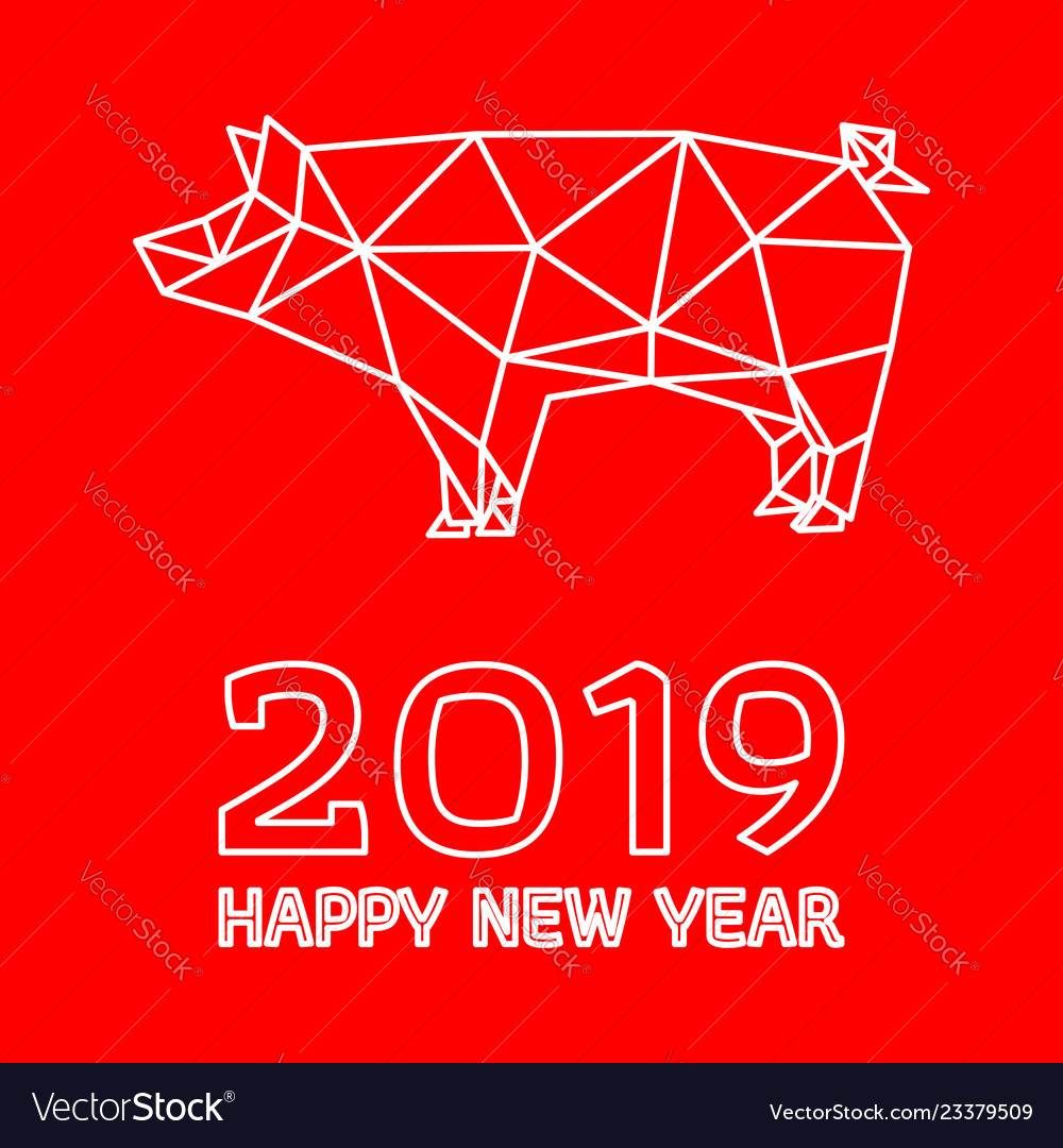 Polygonal pig design for chinese new year vector image Polygonal pig design for chinese new year