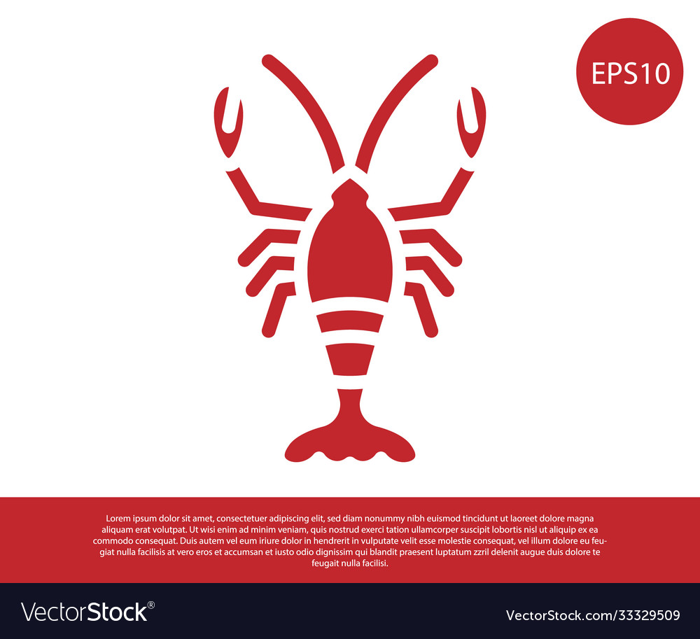 Red lobster icon isolated on white background