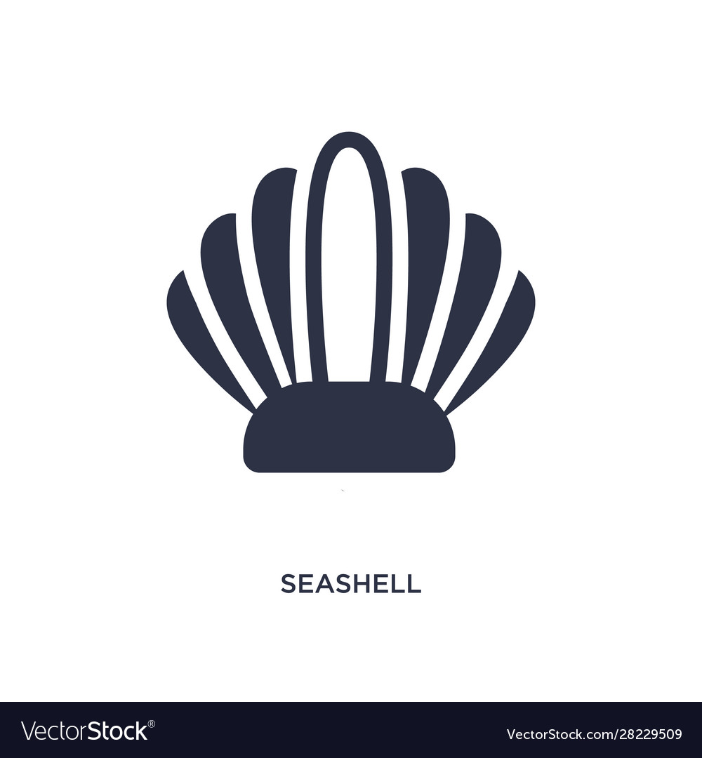 Seashell icon on white background simple element vector image Seashell icon on white background simple element