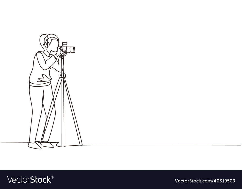 Single one line drawing professional girl Vector Image