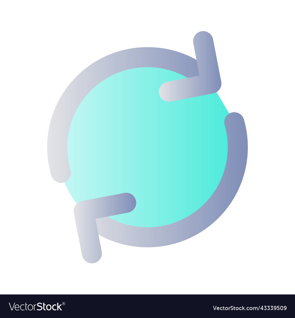 Synchronization flat gradient color ui icon vector image Synchronization flat gradient color ui icon
