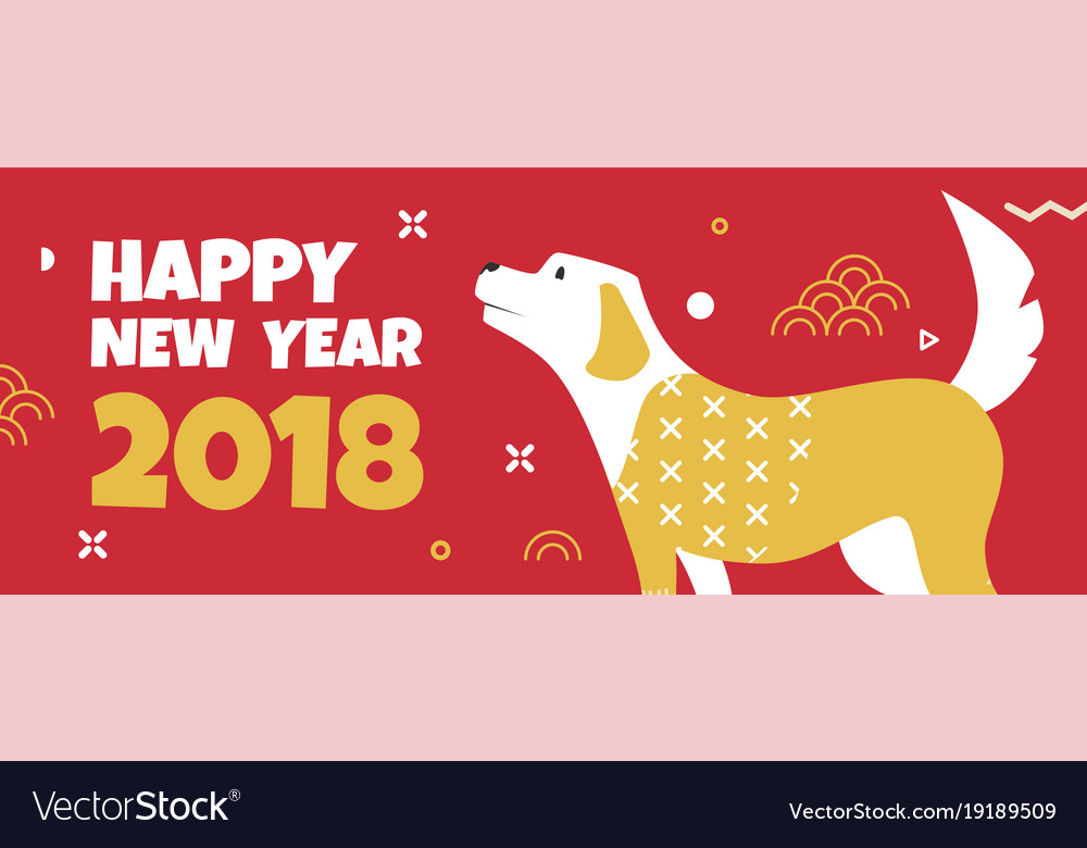 Template banner for web with dog in memphis style