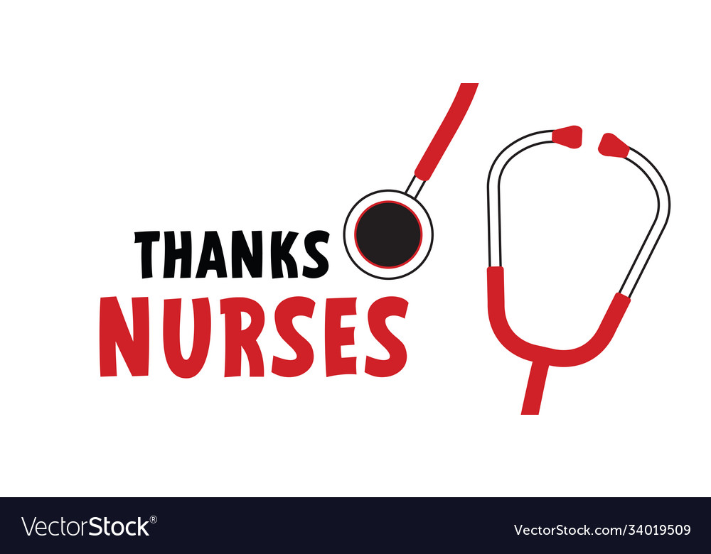 Thank you nurses slogan happy nurse day Royalty Free Vector