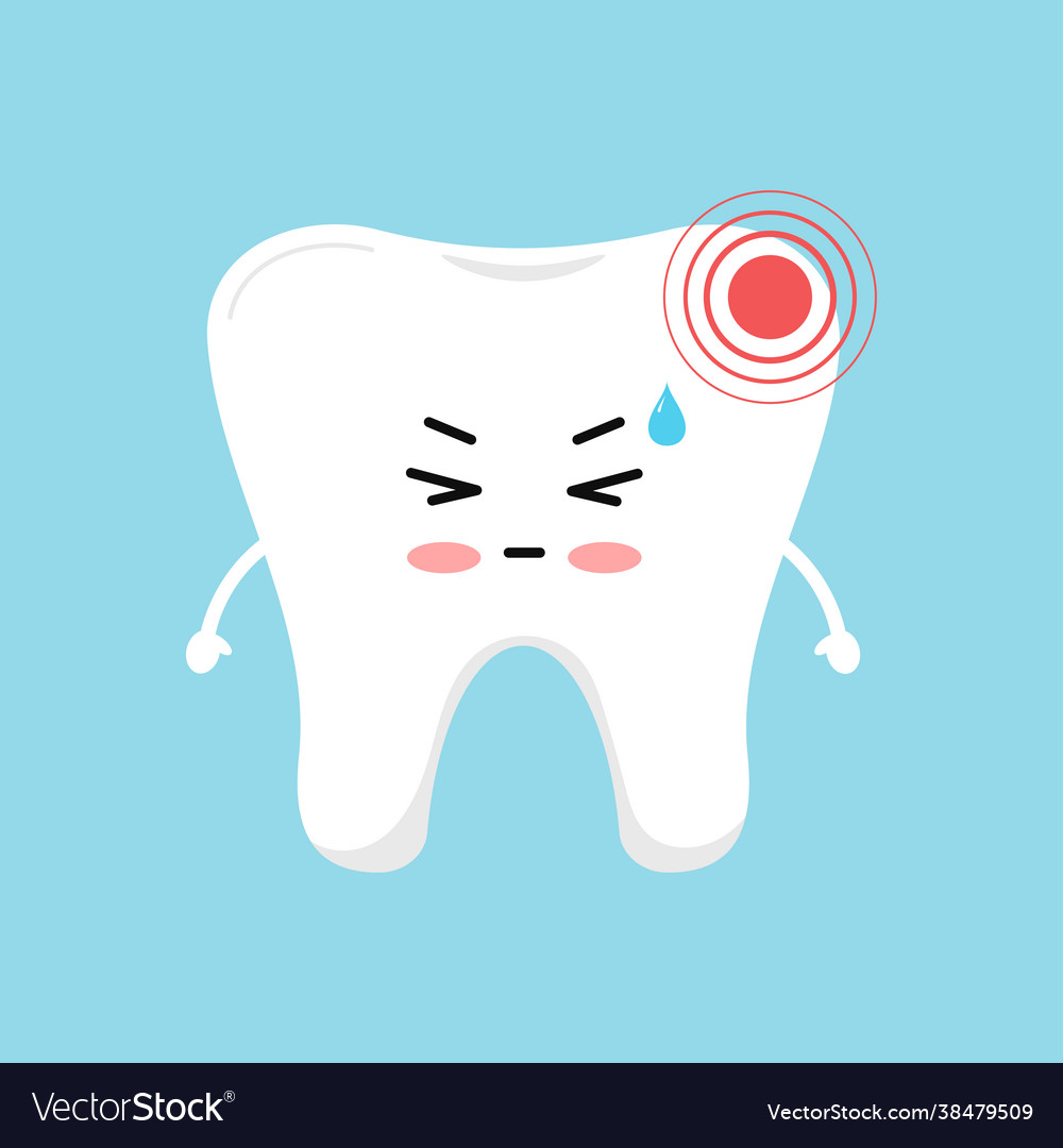 Zahn mit starken Schmerzen ache Zahnikone isoliert
