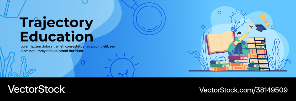 Trajectory education concept web banner design Vector Image