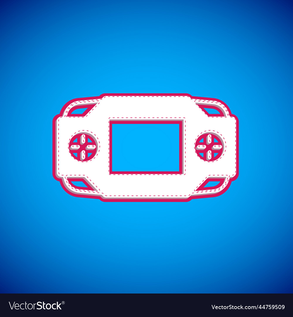 White portable video game console icon isolated