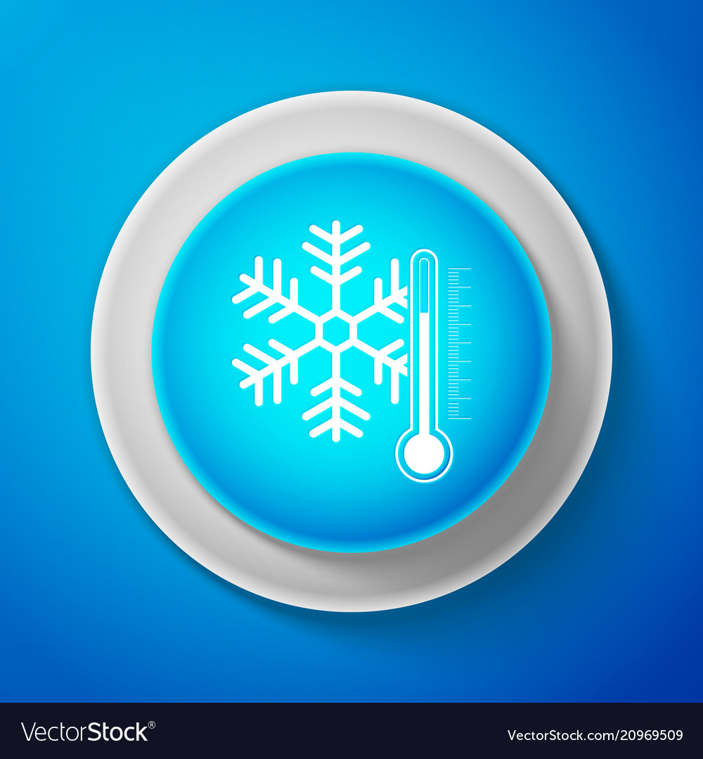 White thermometer with snowflake icon isolated Vector Image