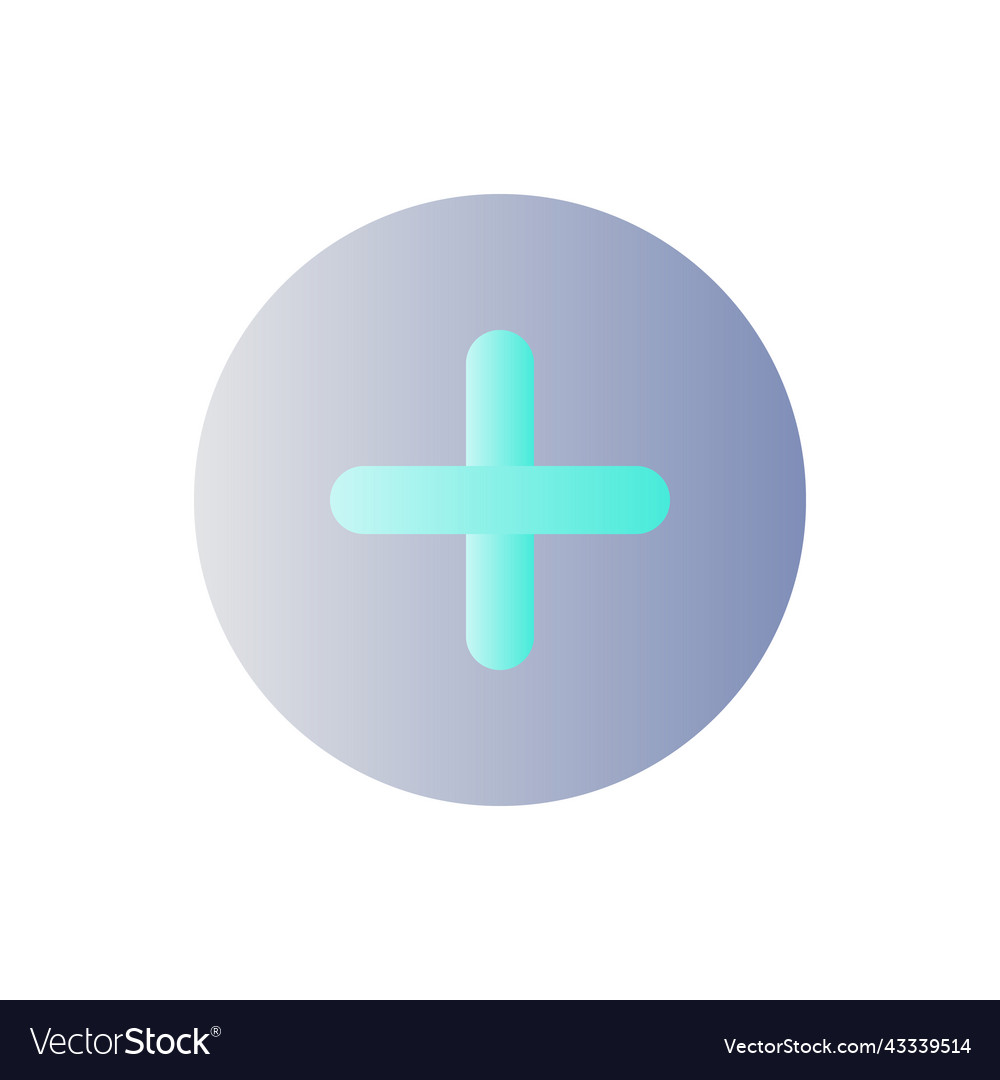 Add button flat gradient color ui icon vector image Add button flat gradient color ui icon
