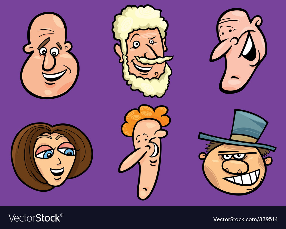 Cartoon faces Royalty Free Vector Image - VectorStock