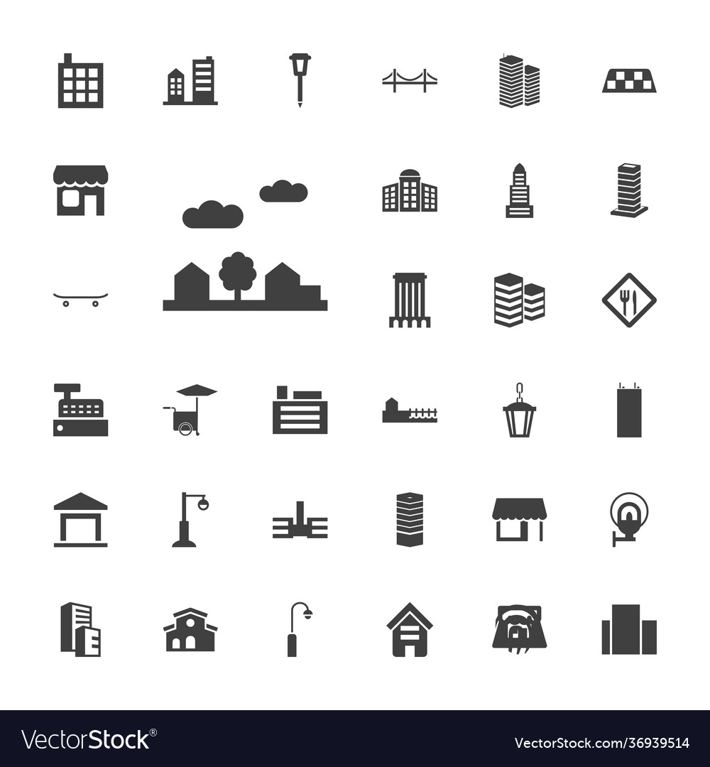 City icons Royalty Free Vector Image - VectorStock