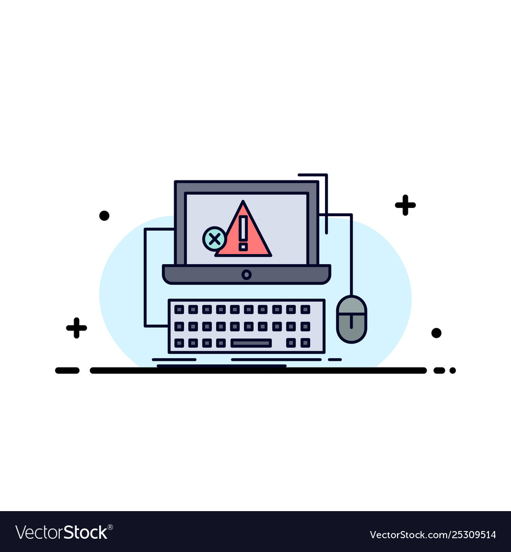 Computer crash error failure system flat color Vector Image Computer crash error failure system flat color