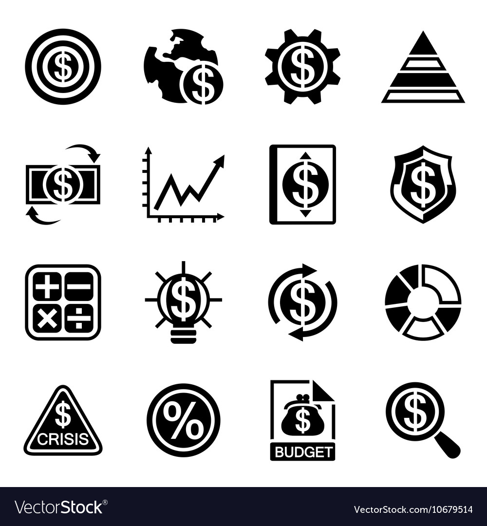 Economic icon set Royalty Free Vector Image - VectorStock