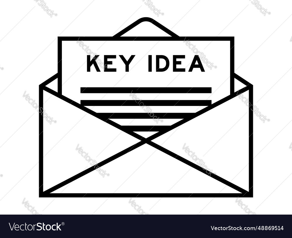 envelope-and-letter-sign-with-word-key-idea-vector-image