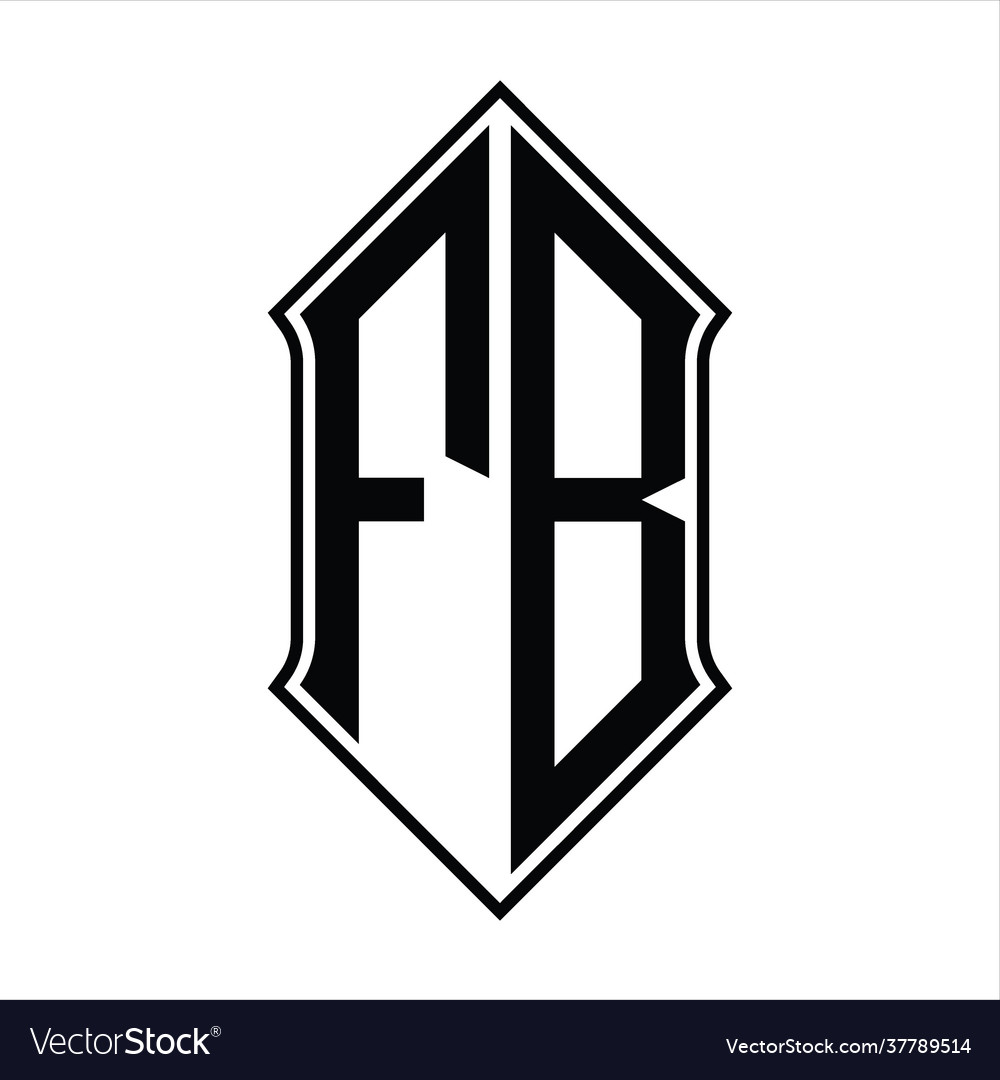 Fb logo monogram with shieldshape and outline