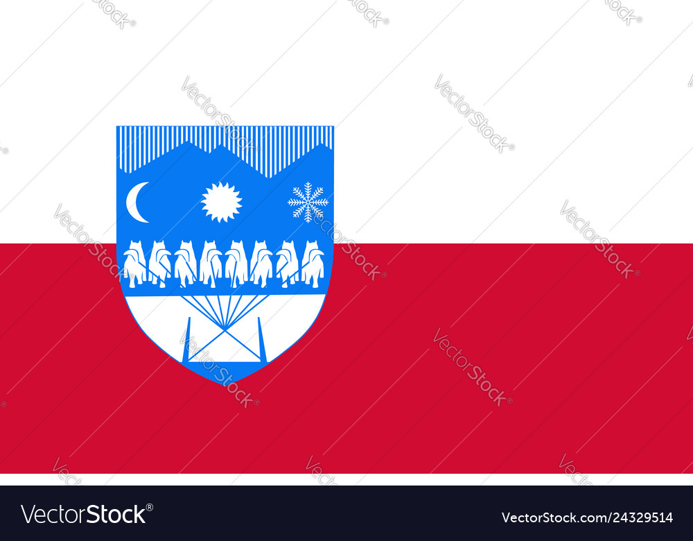 Flag of qaasuitsup in greenland denmark kingdom