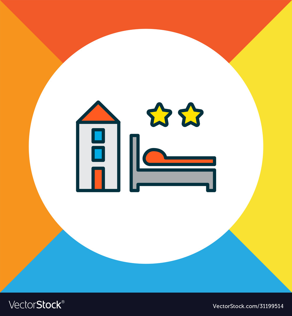 Hotel icon colored line symbol premium quality