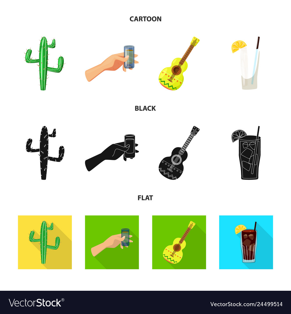 Isolated object of cafe and latin logo collection vector image Isolated object of cafe and latin logo collection
