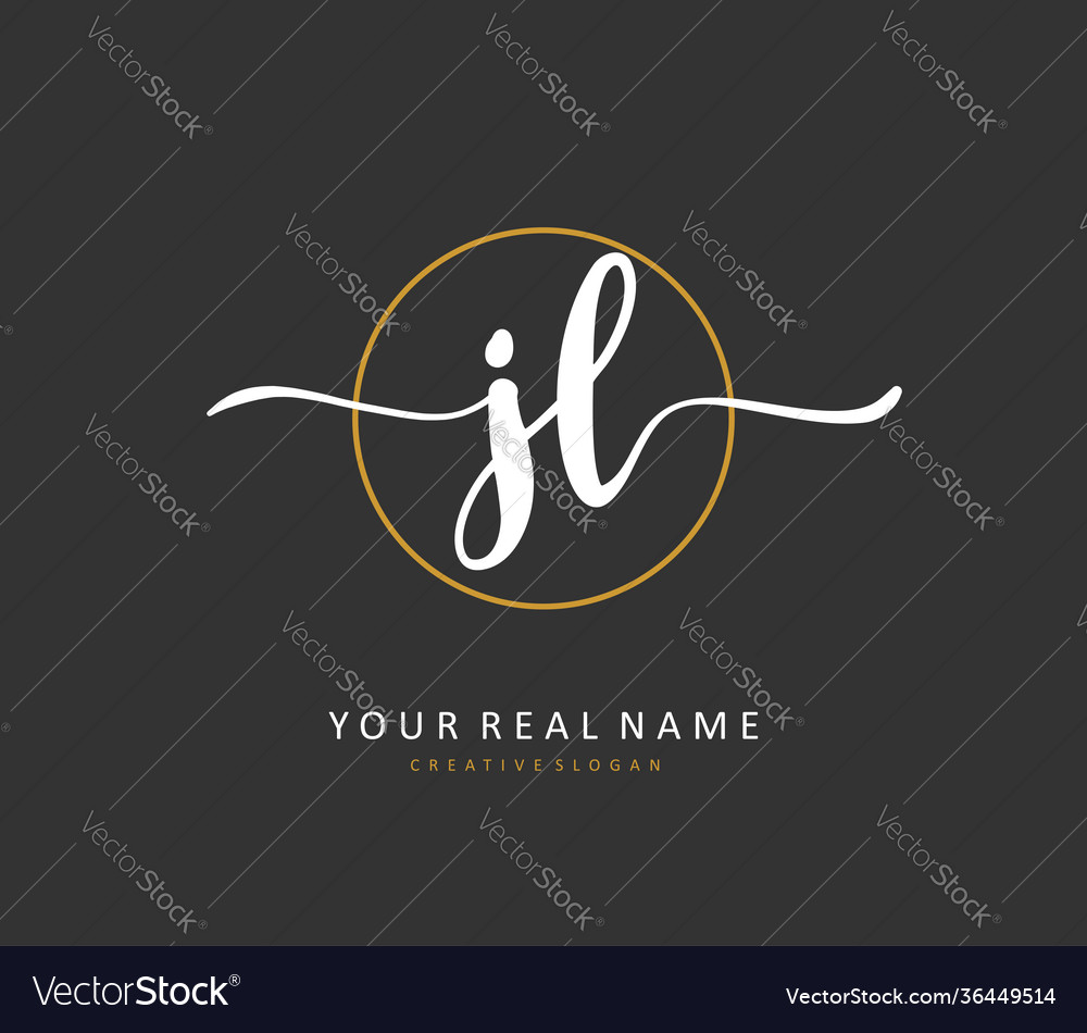 Jl initial letter handwriting and signature logo Vector Image