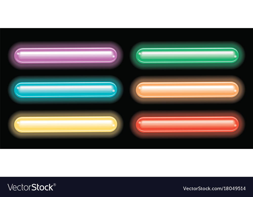 Label design with different color of neon lights